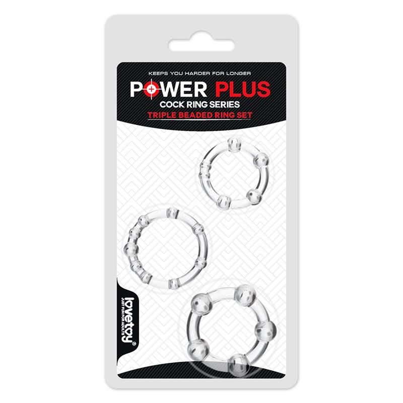 Pack of 3 Penis Ring Power Plus Triple Clear Pack of 3 Penis Ring Power Plus Triple Clear