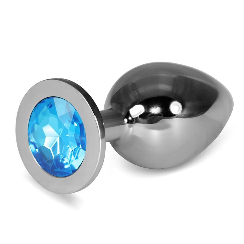 Metal Butt Plug RoseBud Classic with Blue Jewel Size L Metal Butt Plug RoseBud Classic with Blue Jewel Size L