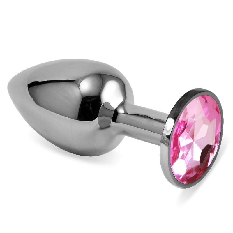 Butt Plug Silver Rosebud Classic with Pink Jewel Size S Butt Plug Silver Rosebud Classic with Pink Jewel Size S