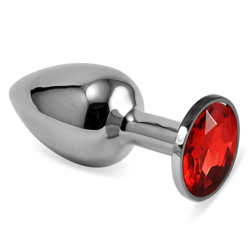 Butt Plug Silver Rosebud Classic with Red Jewel Size S Butt Plug Silver Rosebud Classic with Red Jewel Size S