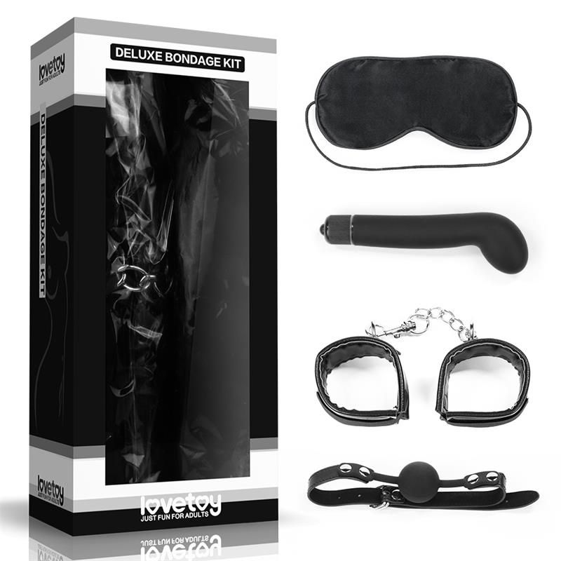Bondage Kit Deluxe with Vibrator Black Bondage Kit Deluxe with Vibrator Black