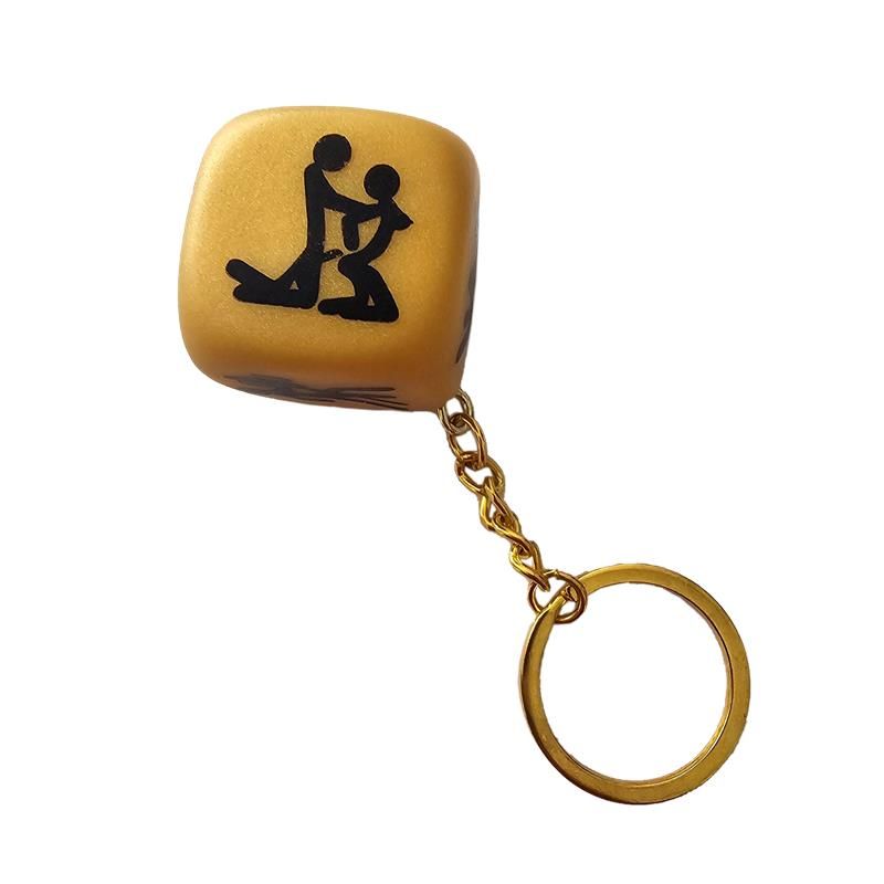 Golden Position Dice Keychain Golden Position Dice Keychain