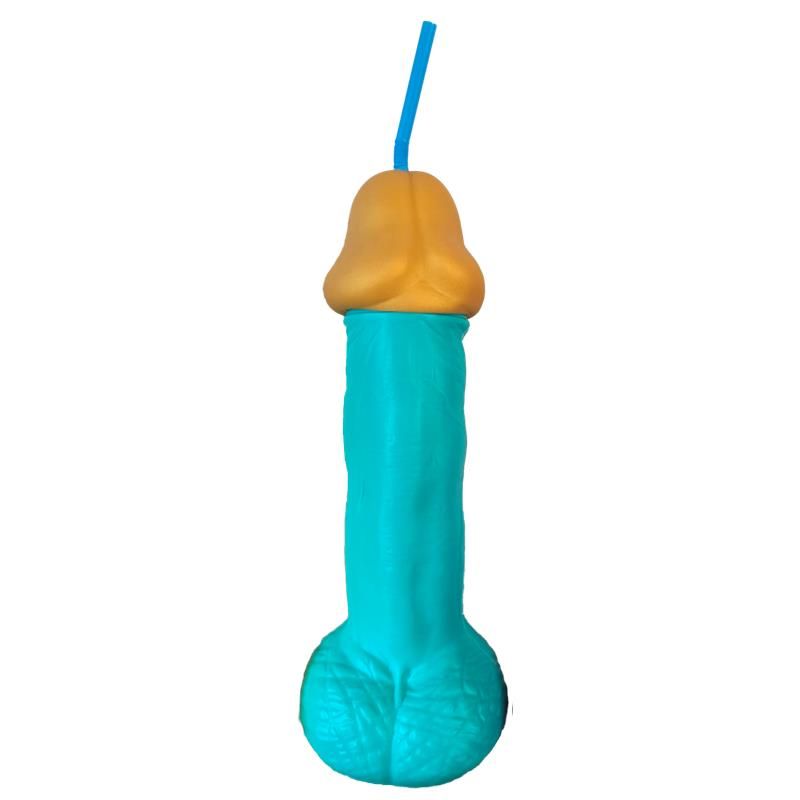 Penis-shaped cup Blue 500 ml Penis-shaped cup Blue 500 ml
