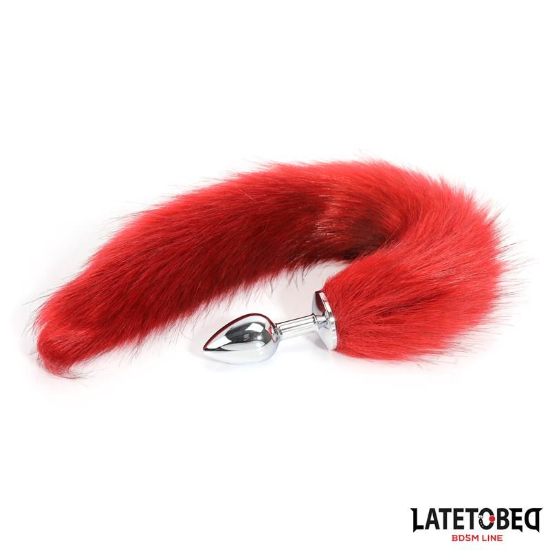 Anal plug with tail Dark Red 40 cm Anal plug with tail Dark Red 40 cm