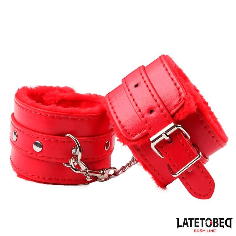 Furry Wrist Cuff Red Furry Wrist Cuff Red