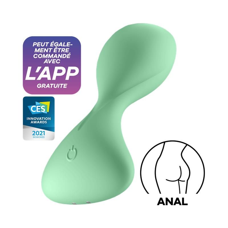 Trendsetter Butt Plug with Vibration and APP Light Green Trendsetter Butt Plug with Vibration and APP Light Green