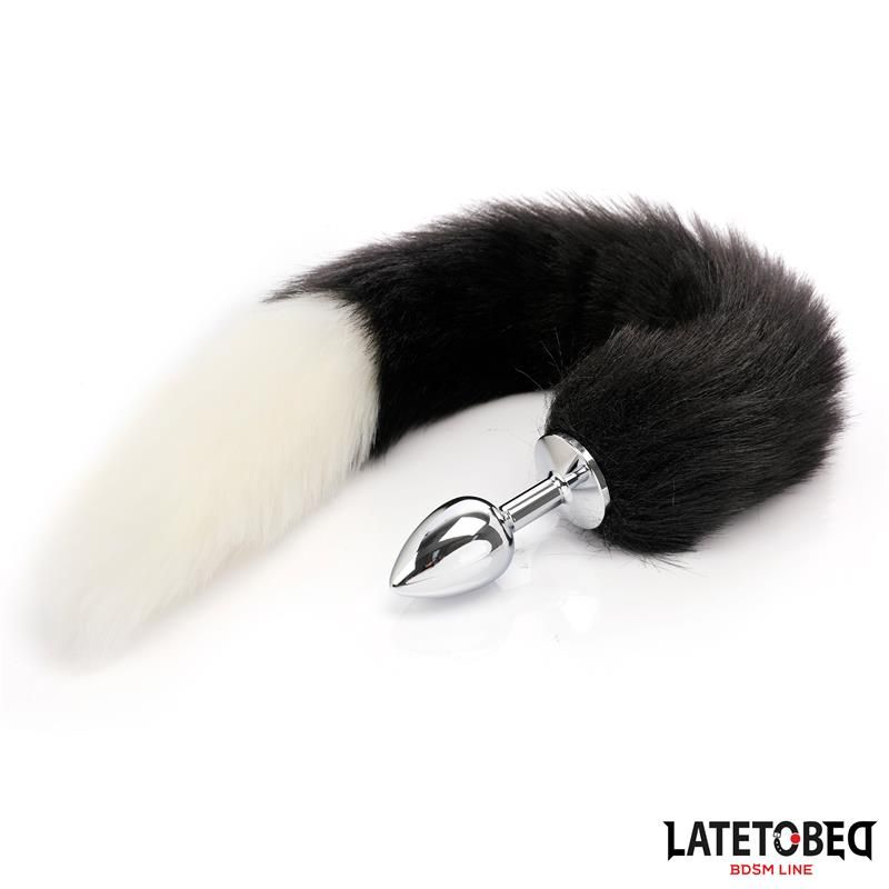 Fox Tail Anal Plug Black and White 40 cm Fox Tail Anal Plug Black and White 40 cm