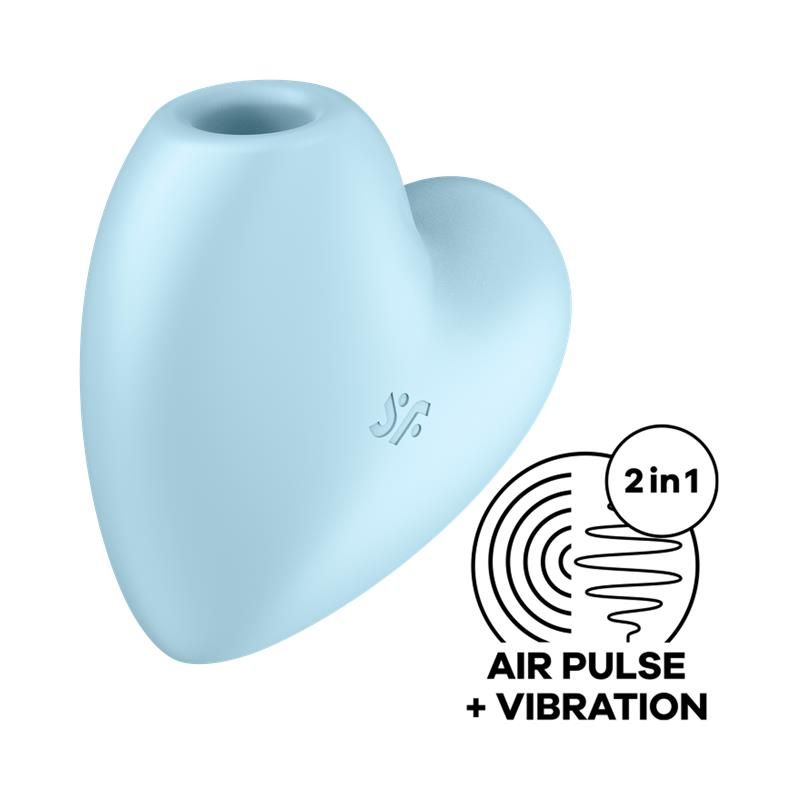 Cutie Heart Clitoris Sucker and Vibe Blue Cutie Heart Clitoris Sucker and Vibe Blue