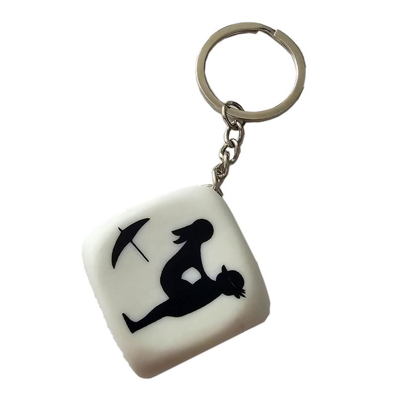 White Position Dice Keychain White Position Dice Keychain
