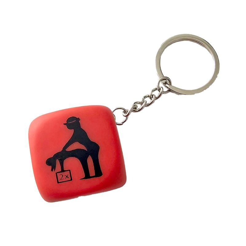Red Position Dice Keychain Red Position Dice Keychain
