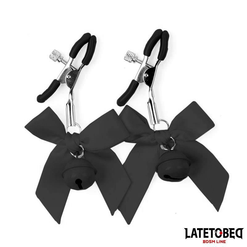 Nipple Clamps with Bell and Black Bow Nipple Clamps with Bell and Black Bow