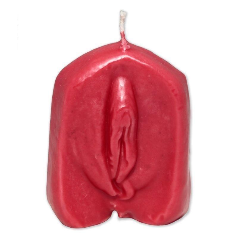Red vagina-shaped candle Red vagina-shaped candle
