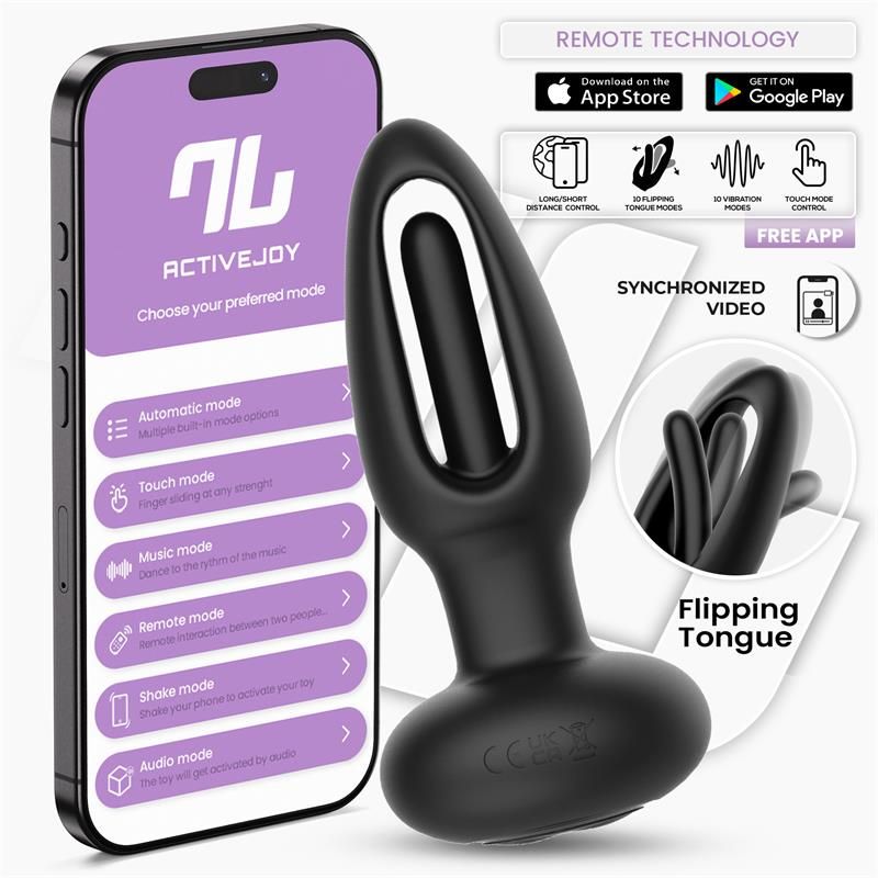 Zack Anal Plug with Flipping Tongue and Vibration with App Zack Anal Plug with Flipping Tongue and Vibration with App