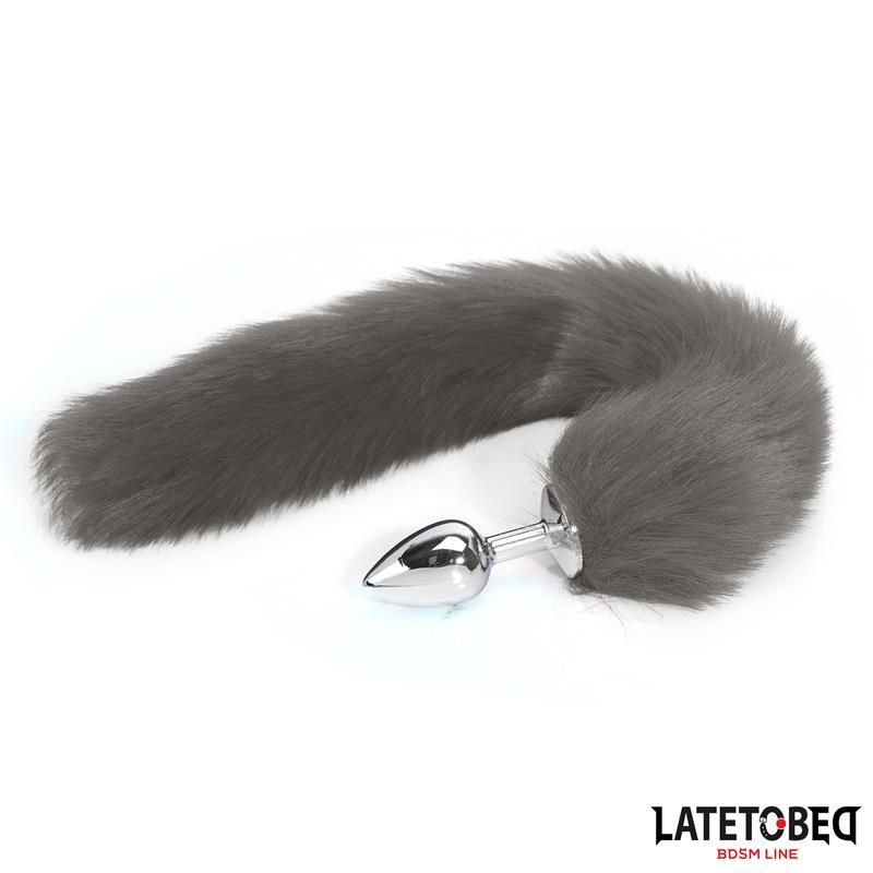Anal plug with tail Gray 40 cm Anal plug with tail Gray 40 cm