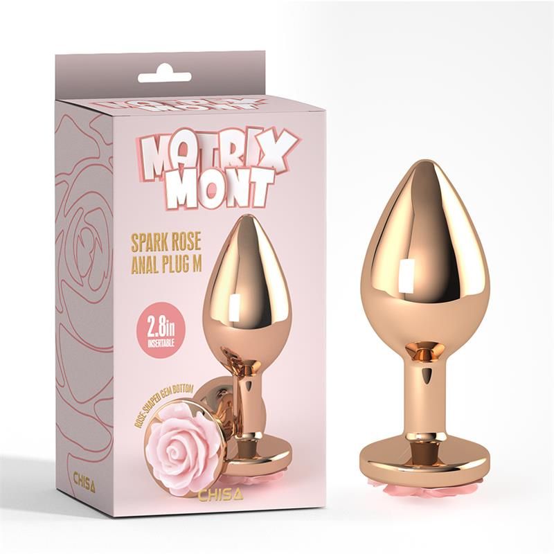 Anal Plug with Rose Jewel Color Rose Size M Anal Plug with Rose Jewel Color Rose Size M