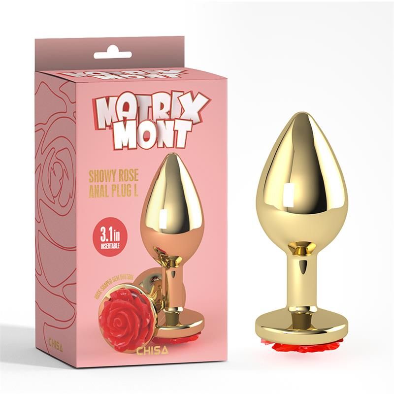 Showy Rose Anal Plug with Rose Jewel Size L Showy Rose Anal Plug with Rose Jewel Size L