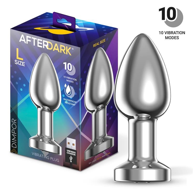 Dimpor Chrome Anal Plug with Vibration and Magnetic USB Size L Dimpor Chrome Anal Plug with Vibration and Magnetic USB Size L