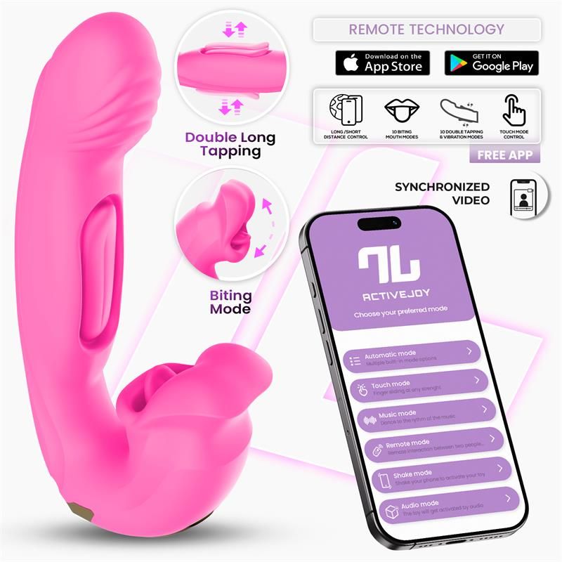 Bimby Biting and Double Tongue Tapping Vibrator with App Bimby Biting and Double Tongue Tapping Vibrator with App