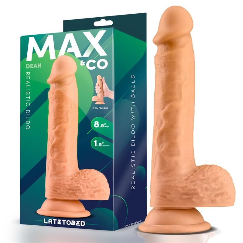 Dean Realistic Dildo with Testicles 8.5 Flesh Dean Realistic Dildo with Testicles 8.5 Flesh