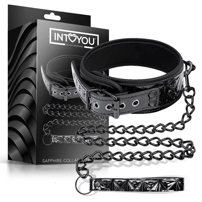 Collar with Leash Sapphire Vegan Leather Collar with Leash Sapphire Vegan Leather