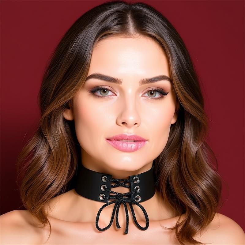 Collar with Lace Vegan Leather One Size Collar with Lace Vegan Leather One Size