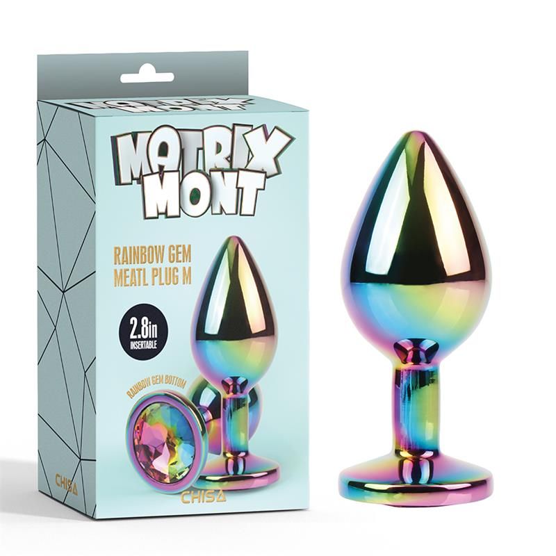 Rainbow Gem Multicolored Anal Plug with Jewel Size M Rainbow Gem Multicolored Anal Plug with Jewel Size M