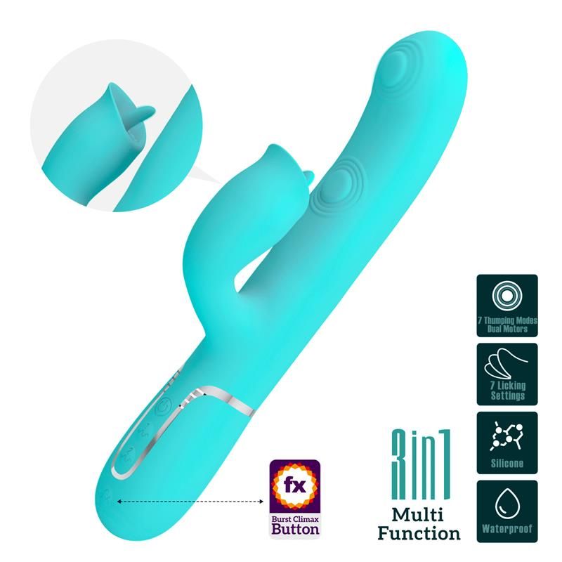 Gigi Vibrator Licking and Thumping Turquoise Gigi Vibrator Licking and Thumping Turquoise