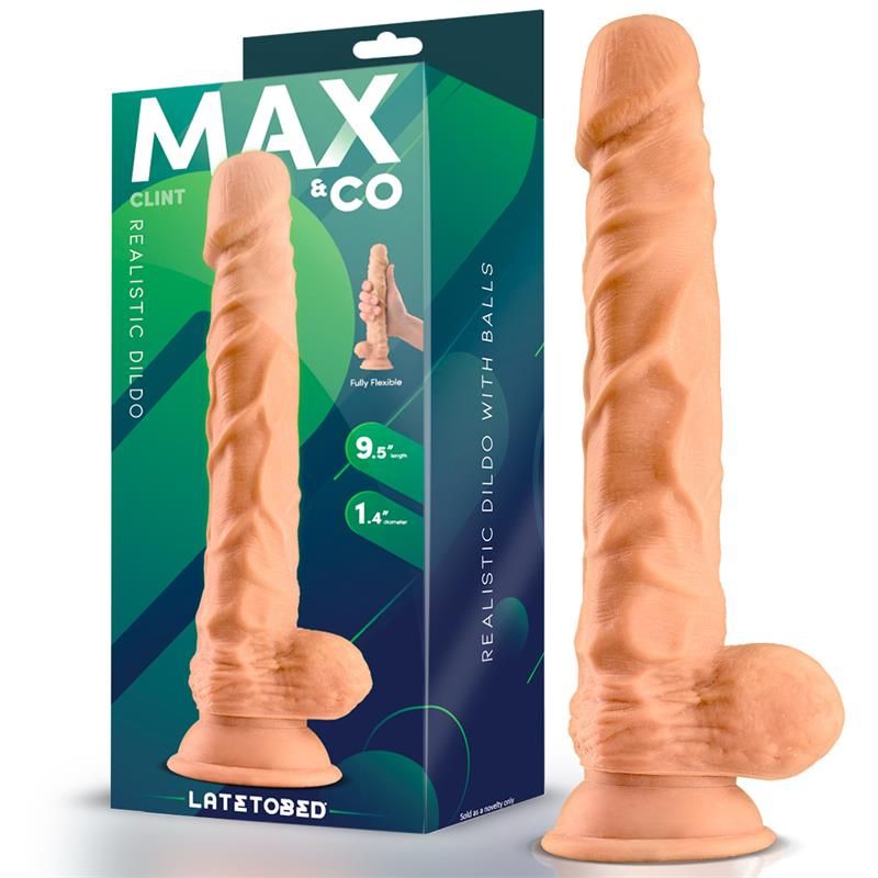 Clint Realistic Dildo with Testicles Flesh 9.5 Clint Realistic Dildo with Testicles Flesh 9.5