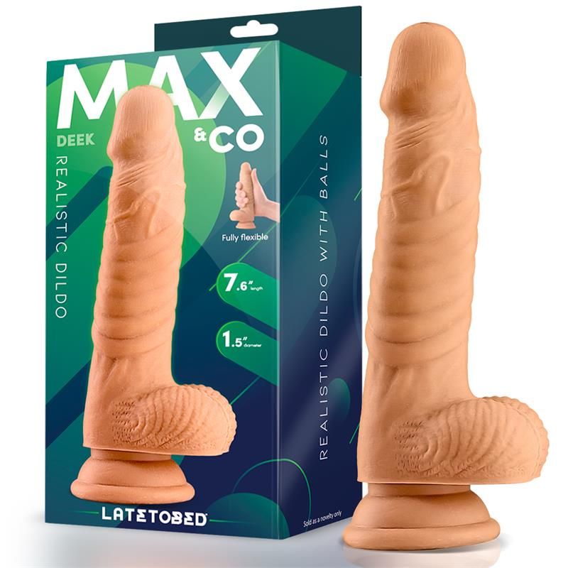 Deek Realistic Dildo with Testivles 7.6 Flesh Deek Realistic Dildo with Testivles 7.6 Flesh