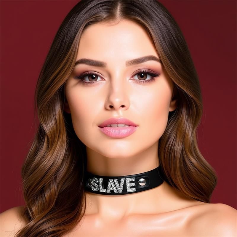 Collar Vegan Leather Slave One Size Collar Vegan Leather Slave One Size