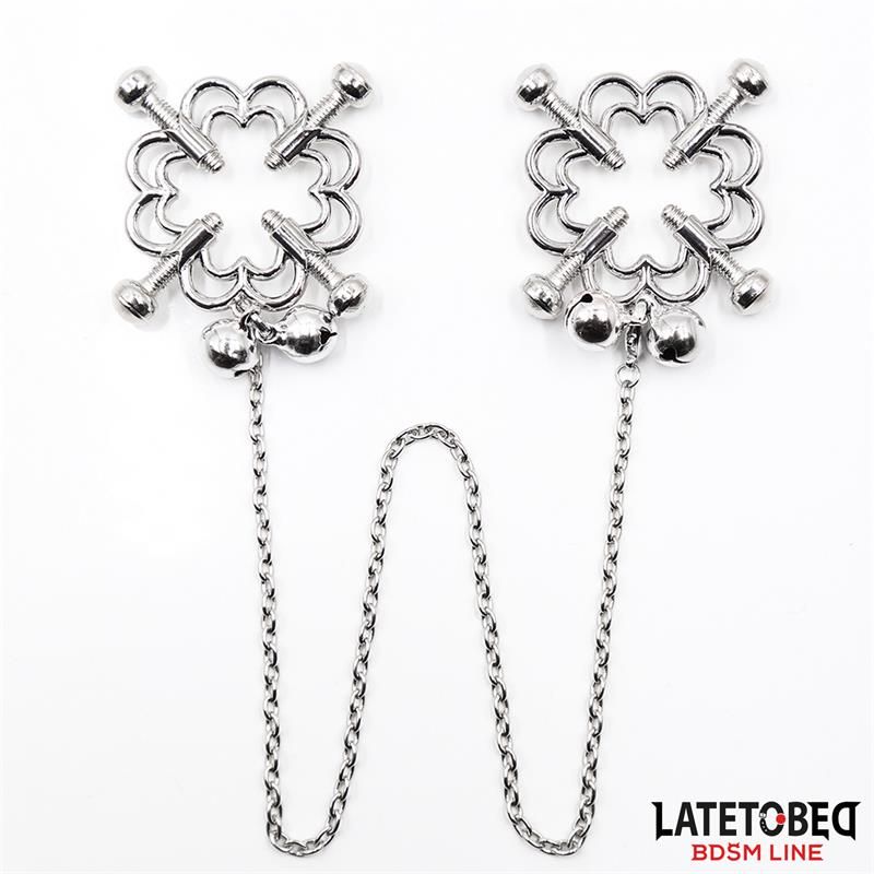 Metal Flower Nipple Clamps with Chain Metal Flower Nipple Clamps with Chain
