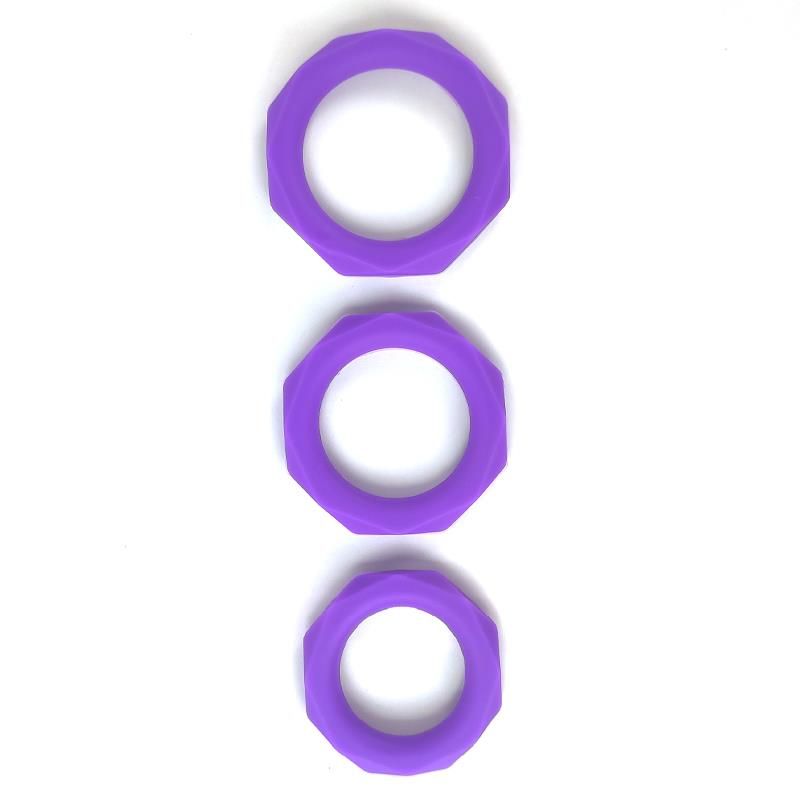 Set of 3 penis rings Silicone Purple Set of 3 penis rings Silicone Purple