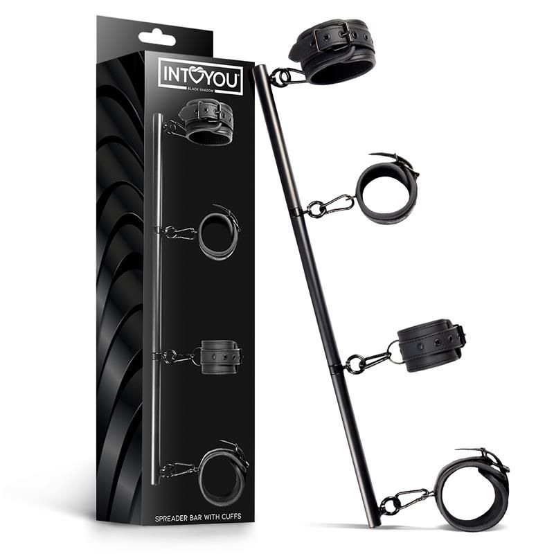 Detachable Rigid Spreader Bar and 4 Detachable Neoprene and Vegan Leather Cuffs Detachable Rigid Spreader Bar and 4 Detachable Neoprene and Vegan Leather Cuffs