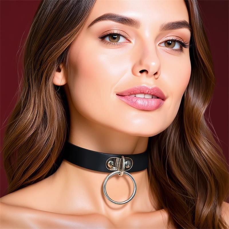 Collar with Ring Vegan Leather One Size Collar with Ring Vegan Leather One Size
