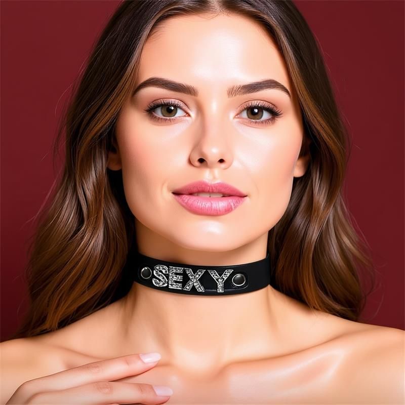 Collar Vegan Leather Sexy One Size Collar Vegan Leather Sexy One Size