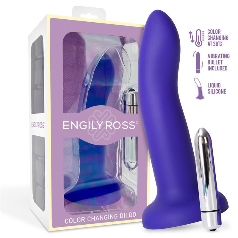 Vibrating Color-Changing Dildo Blue to Purple Size M 17 cm Vibrating Color-Changing Dildo Blue to Purple Size M 17 cm