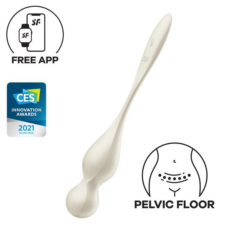 Love Birds 1 Kegel Balls with APP White Love Birds 1 Kegel Balls with APP White