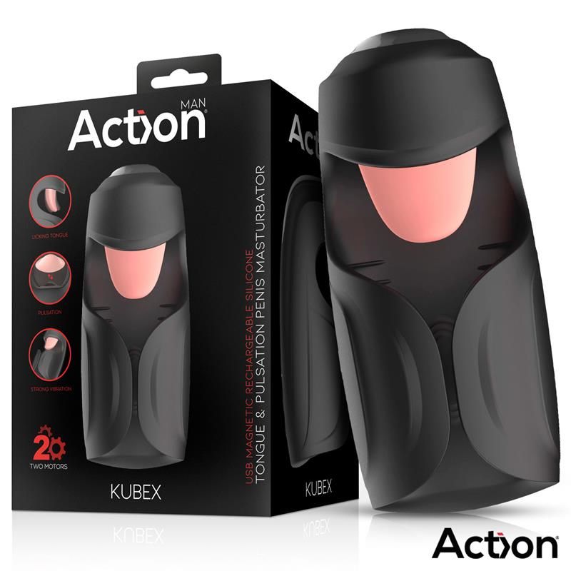 Kubex Masturbator with Licking Tongue, Pulsation and Vibration Kubex Masturbator with Licking Tongue, Pulsation and Vibration