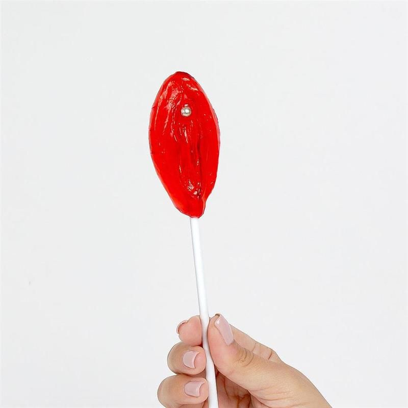 Strawberry Lollipop Vagina-shaped Strawberry Lollipop Vagina-shaped