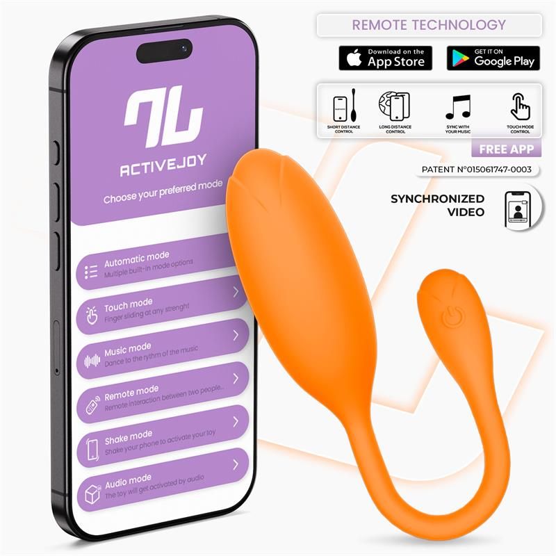 Logan Vibrating Egg with App Unibody Silicone Orange Logan Vibrating Egg with App Unibody Silicone Orange