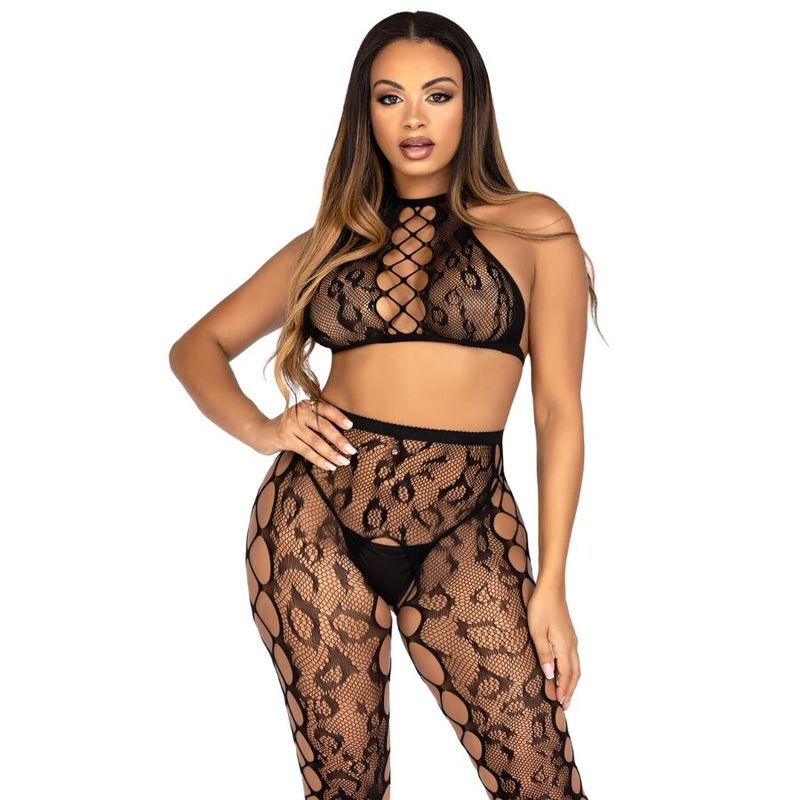 LEG AVENUE - 89372 CROP TOP E COLLANT SENZA CAVALLO NERO - TAGLIA UNICA LEG AVENUE - 89372 CROP TOP E COLLANT SENZA CAVALLO NERO - TAGLIA UNICA