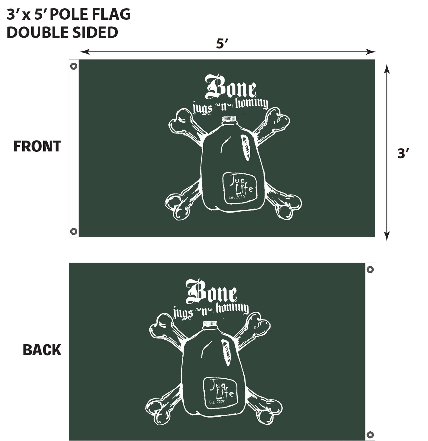 Burling Bone Jugs -n- Hominy 3&#39; x 5&#39; Flag