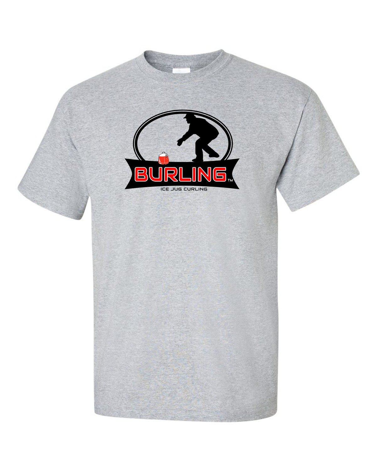 Burling Mens Grey T-shirt with Full Color