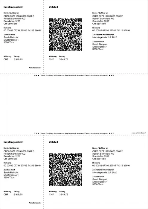 QR code invoice printing