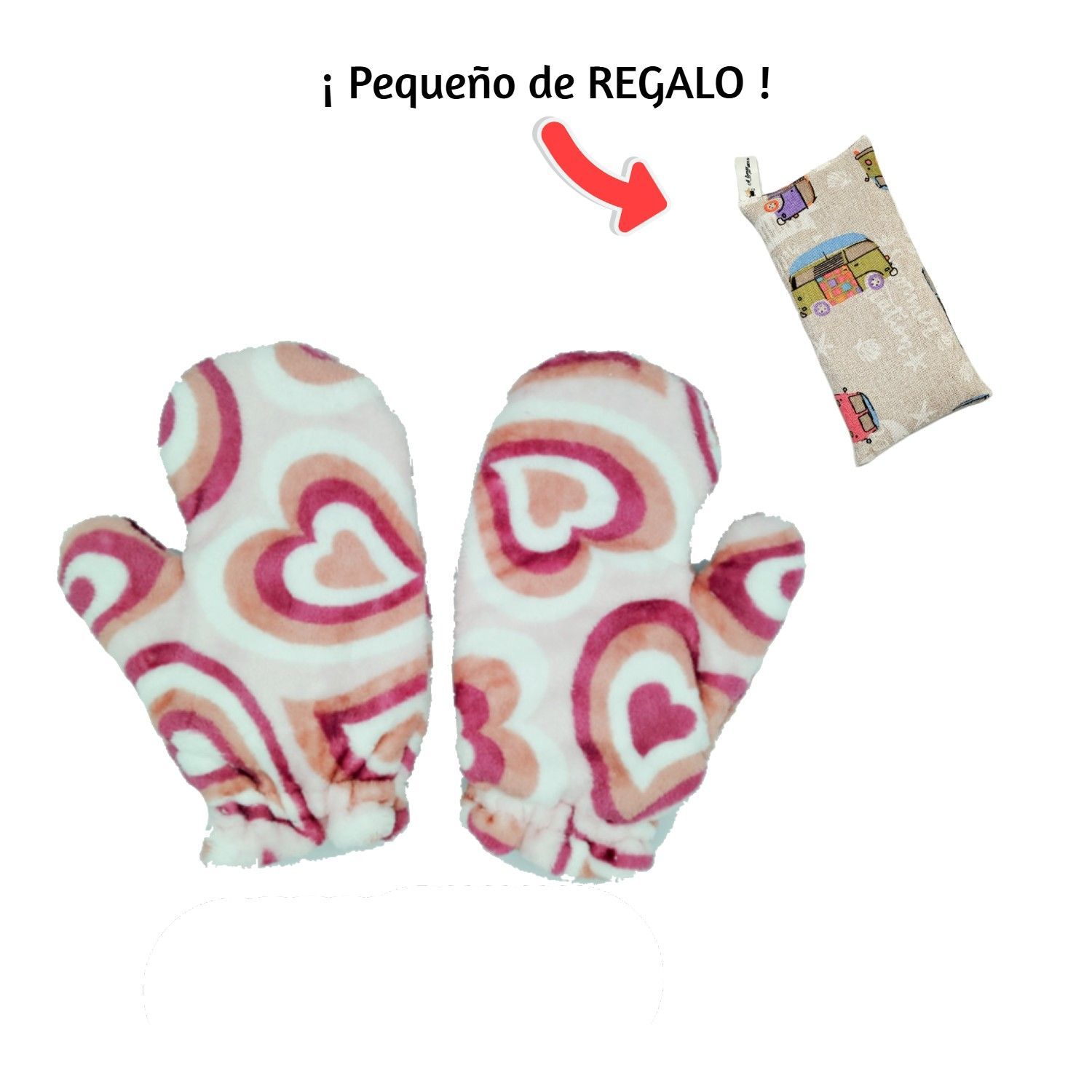 Manoplas Térmicas Corazón Psicodélico. Talla Grande.