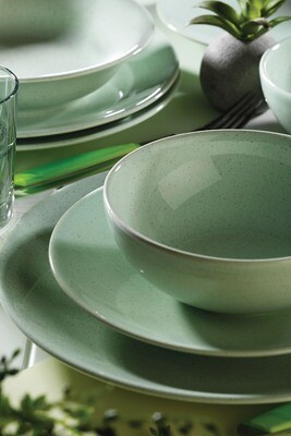 Naturaceram Harlek Granule 24 Piece Green Dinnerware Set Naturaceram Harlek Granule 24 Piece Green Dinnerware Set