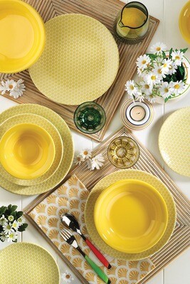 Kütahya Porcelain Nanoceram 24 Piece Dinner Set 89029A Yellow Kütahya Porcelain Nanoceram 24 Piece Dinner Set 89029A Yellow
