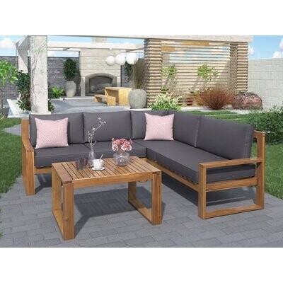 Majorca Lounge Sets- Outdoor 3-Piece L-Shaped Sectional Majorca Lounge Sets- Outdoor 3-Piece L-Shaped Sectional
