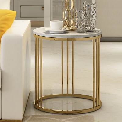 Side table Golden Stainless steel Side table Golden Stainless steel