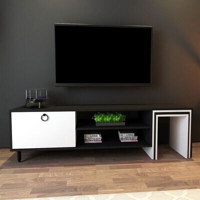 Nesting Tv Unit with side tables/ Black